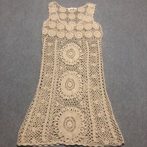 Khaki Crochet Swimsuit Cover Up Dress